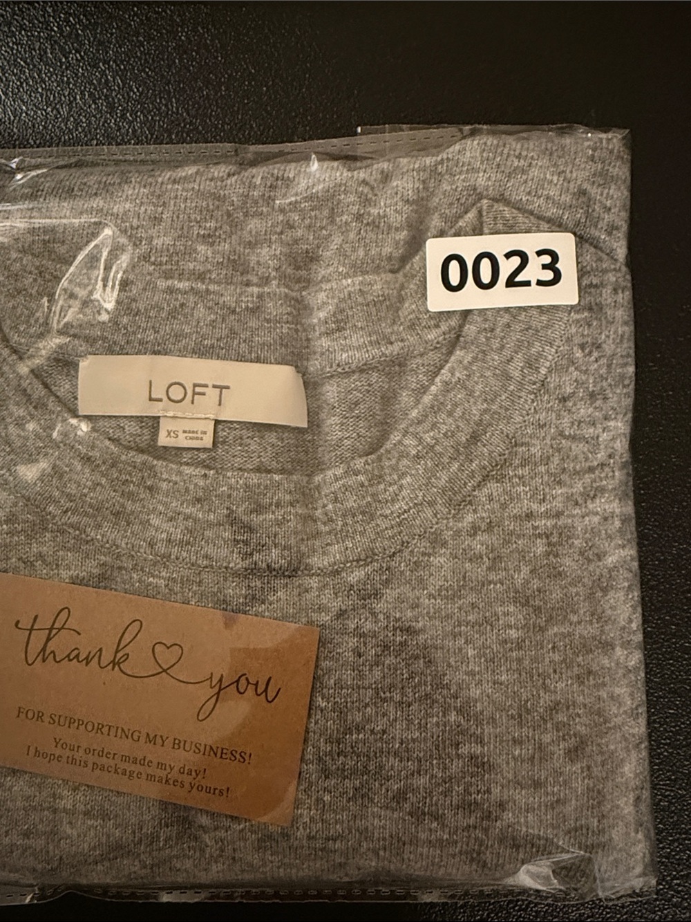 LOFT Gray Marled Tie-Cuff Crewneck Pullover Sweater-XS - Picture 7 of 7